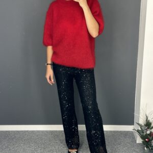 Juodos kelnės su žvyneliais