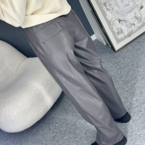 Matinės pilkos eko odos kelnės