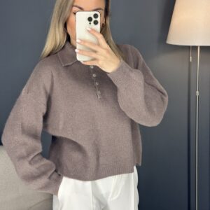 Rudas alpaka megztinis