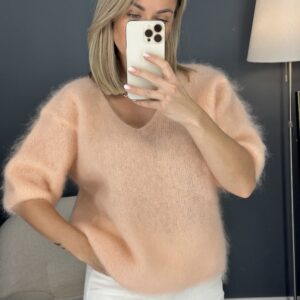 Persikinis baby mohera megztinis